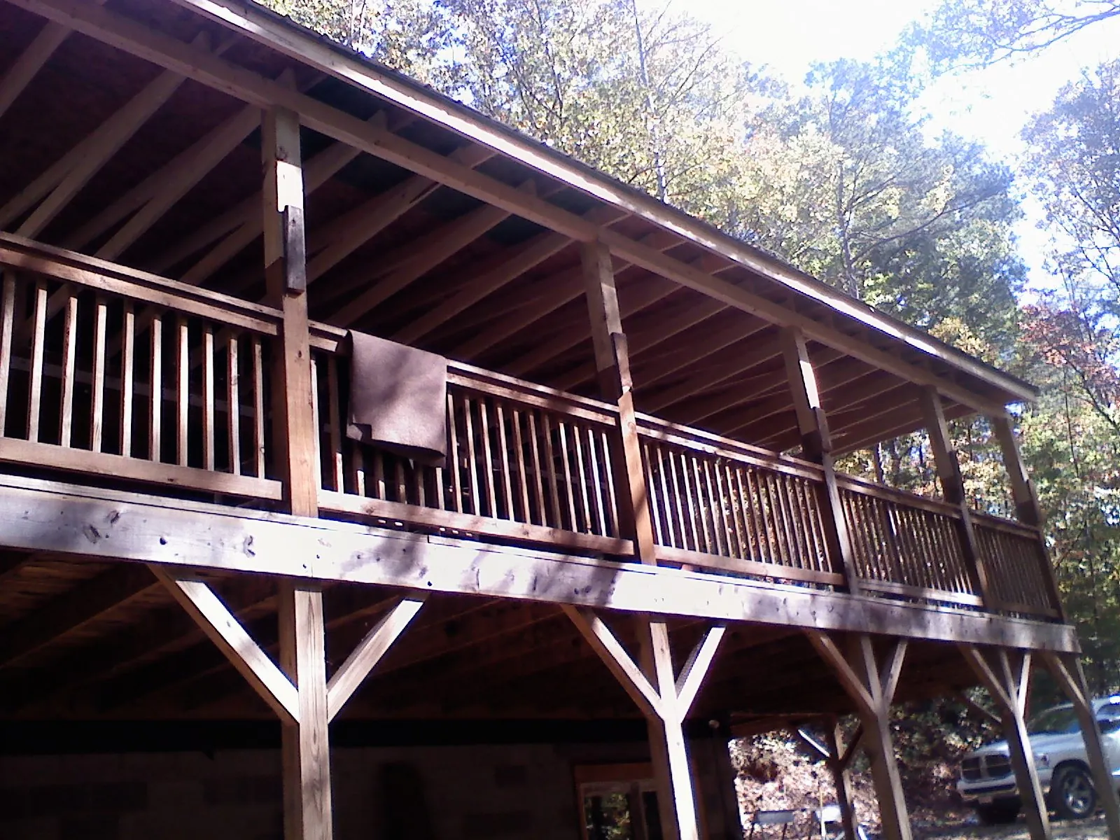 Timber framing under a new elevated porch and deck — Roof Leak Repair in Cummings by Roofing Brothers